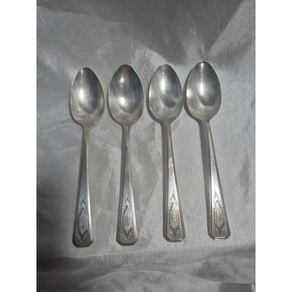 Lot of Wm A Rogers A1 Plus Silverware Nuart 1932 Silverplate Dinner Spoons 6" - Picture 1 of 12